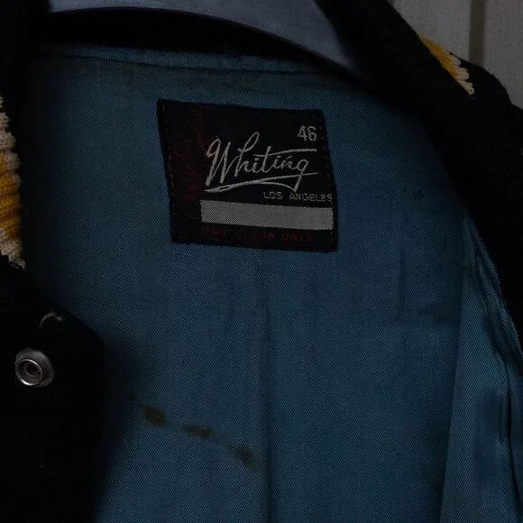 Whiting Vintage 60s Varsity Jacket Leather Wool Collegiate I U of C Preppy Coat